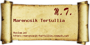 Marencsik Tertullia névjegykártya